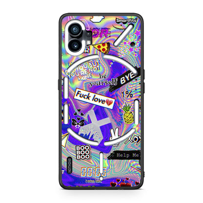 Nothing Phone 1 Game Over θήκη από τη Smartfits με σχέδιο στο πίσω μέρος και μαύρο περίβλημα | Smartphone case with colorful back and black bezels by Smartfits