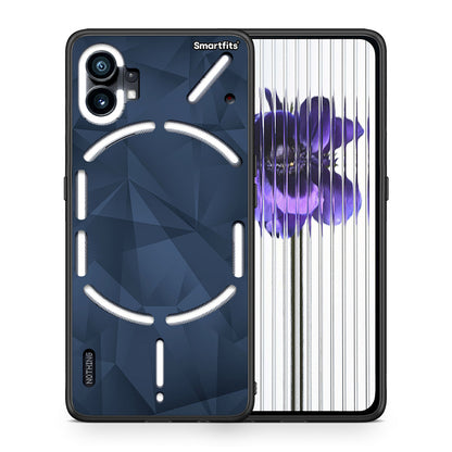 Θήκη Nothing Phone 1 Blue Abstract Geometric από τη Smartfits με σχέδιο στο πίσω μέρος και μαύρο περίβλημα | Nothing Phone 1 Blue Abstract Geometric case with colorful back and black bezels