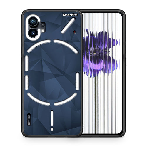 Θήκη Nothing Phone 1 Blue Abstract Geometric από τη Smartfits με σχέδιο στο πίσω μέρος και μαύρο περίβλημα | Nothing Phone 1 Blue Abstract Geometric case with colorful back and black bezels