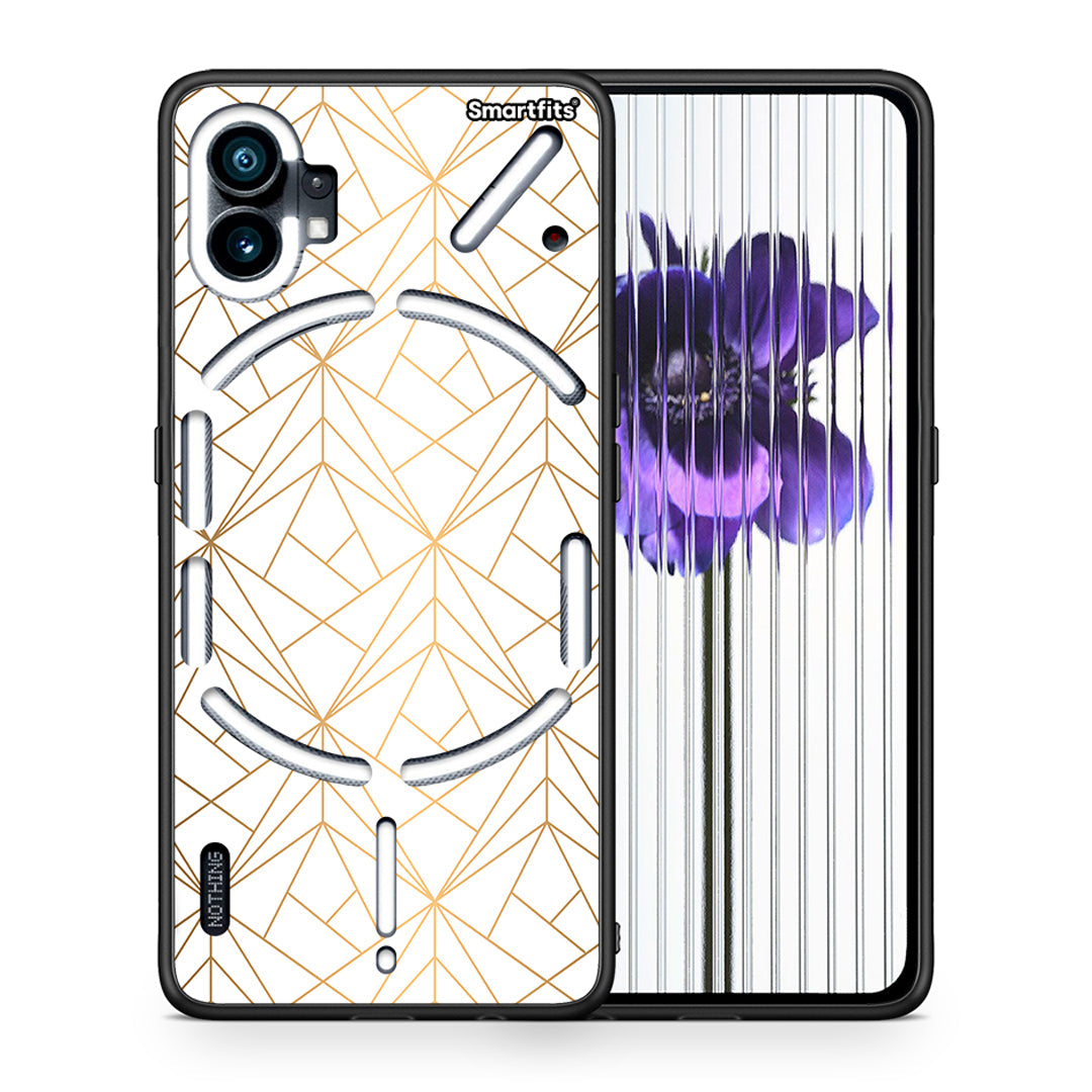 Θήκη Nothing Phone 1 Luxury White Geometric από τη Smartfits με σχέδιο στο πίσω μέρος και μαύρο περίβλημα | Nothing Phone 1 Luxury White Geometric case with colorful back and black bezels