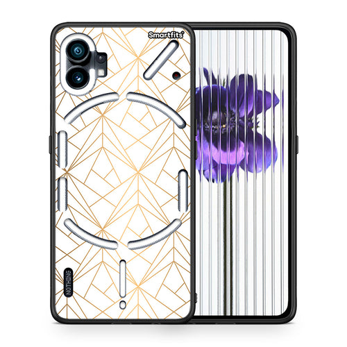 Θήκη Nothing Phone 1 Luxury White Geometric από τη Smartfits με σχέδιο στο πίσω μέρος και μαύρο περίβλημα | Nothing Phone 1 Luxury White Geometric case with colorful back and black bezels