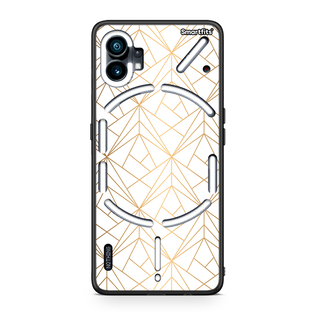 111 - Nothing Phone 1 Luxury White Geometric case, cover, bumper