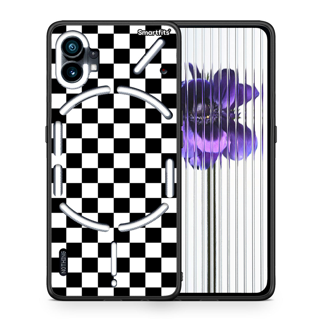 Θήκη Nothing Phone 1 Squares Geometric από τη Smartfits με σχέδιο στο πίσω μέρος και μαύρο περίβλημα | Nothing Phone 1 Squares Geometric case with colorful back and black bezels