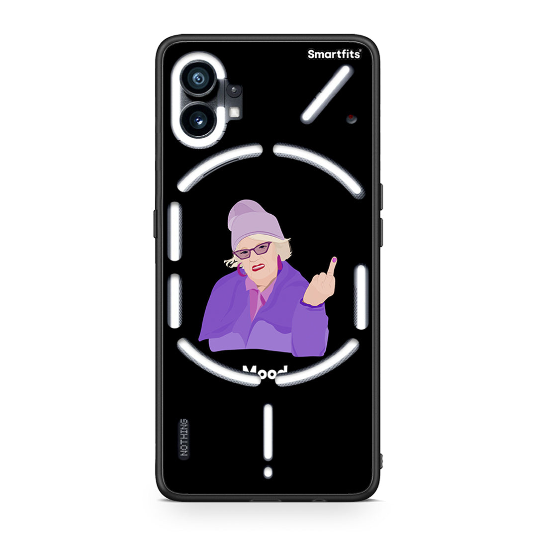 Nothing Phone 1 Grandma Mood Black θήκη από τη Smartfits με σχέδιο στο πίσω μέρος και μαύρο περίβλημα | Smartphone case with colorful back and black bezels by Smartfits