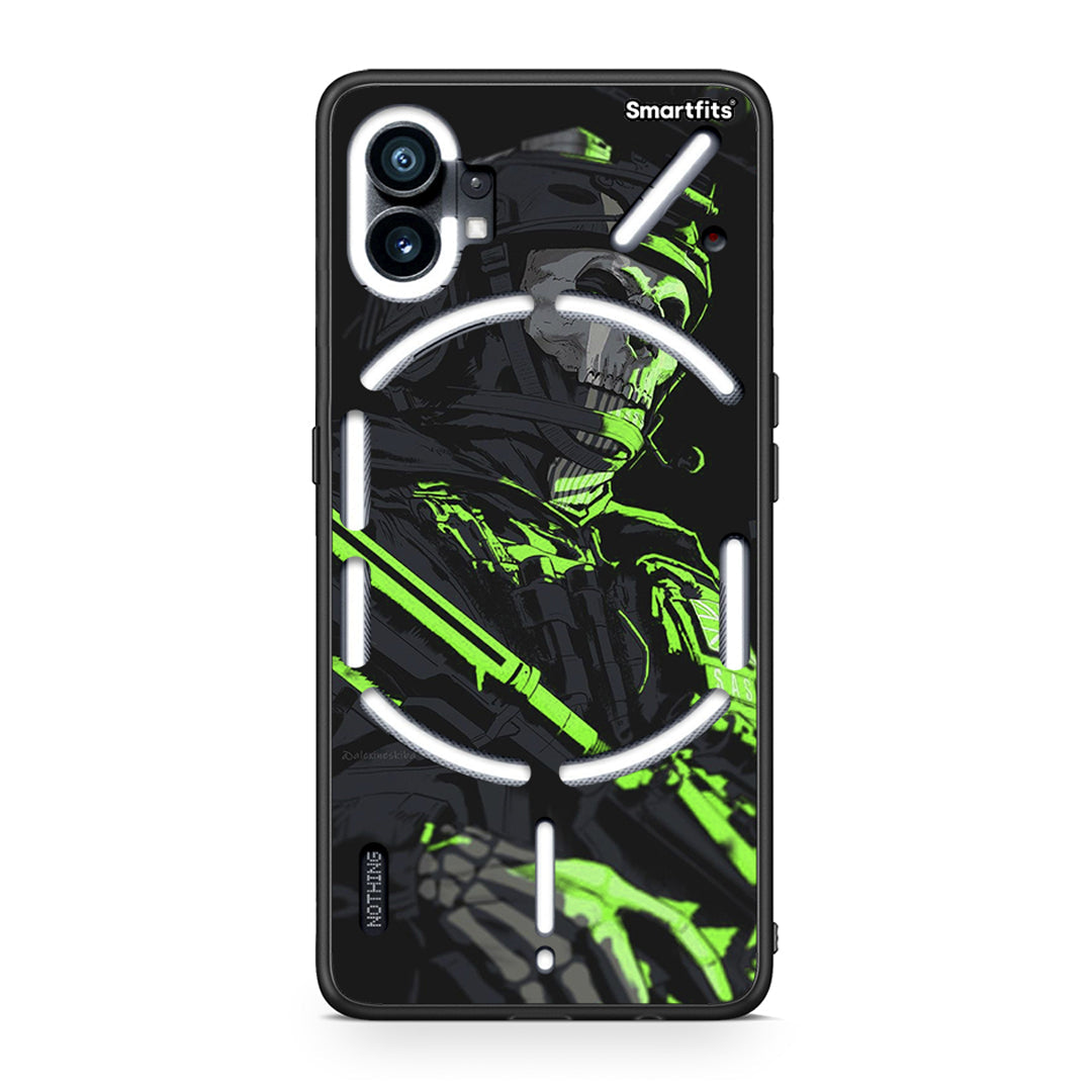 Nothing Phone 1 Green Soldier Θήκη Αγίου Βαλεντίνου από τη Smartfits με σχέδιο στο πίσω μέρος και μαύρο περίβλημα | Smartphone case with colorful back and black bezels by Smartfits