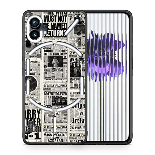 Θήκη Nothing Phone 1 Harry Paper από τη Smartfits με σχέδιο στο πίσω μέρος και μαύρο περίβλημα | Nothing Phone 1 Harry Paper case with colorful back and black bezels