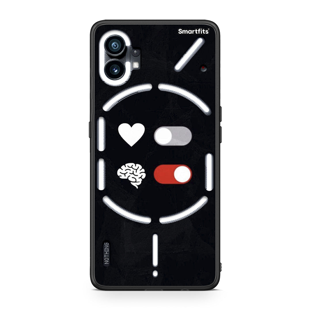 Nothing Phone 1 Heart Vs Brain Θήκη Αγίου Βαλεντίνου από τη Smartfits με σχέδιο στο πίσω μέρος και μαύρο περίβλημα | Smartphone case with colorful back and black bezels by Smartfits