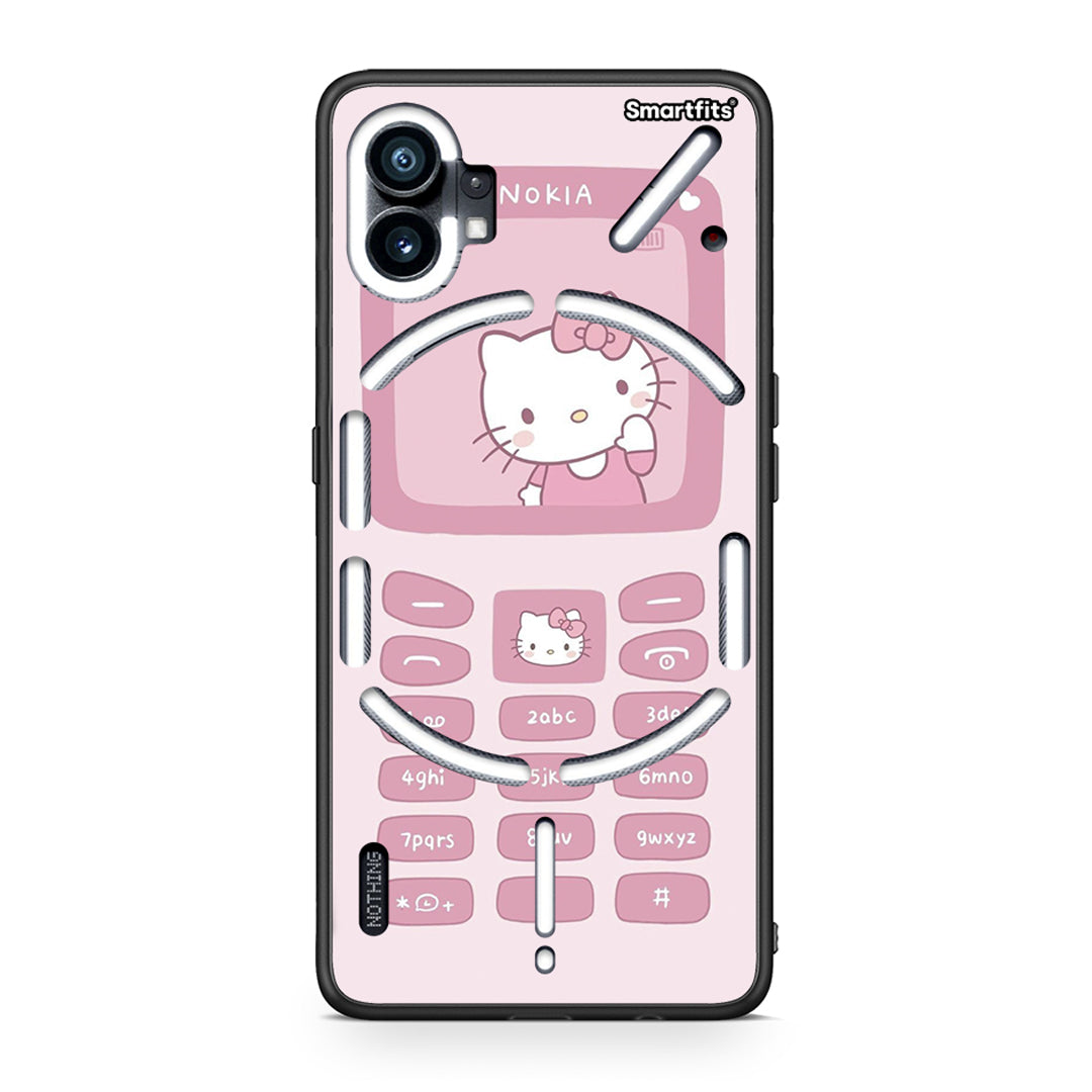 Nothing Phone 1 Hello Kitten Θήκη Αγίου Βαλεντίνου από τη Smartfits με σχέδιο στο πίσω μέρος και μαύρο περίβλημα | Smartphone case with colorful back and black bezels by Smartfits