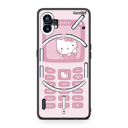 Nothing Phone 1 Hello Kitten Θήκη Αγίου Βαλεντίνου από τη Smartfits με σχέδιο στο πίσω μέρος και μαύρο περίβλημα | Smartphone case with colorful back and black bezels by Smartfits