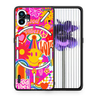 Thumbnail for Θήκη Nothing Phone 1 Hippie Love από τη Smartfits με σχέδιο στο πίσω μέρος και μαύρο περίβλημα | Nothing Phone 1 Hippie Love case with colorful back and black bezels
