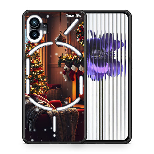 Θήκη Nothing Phone 1 Home For Christmas από τη Smartfits με σχέδιο στο πίσω μέρος και μαύρο περίβλημα | Nothing Phone 1 Home For Christmas case with colorful back and black bezels