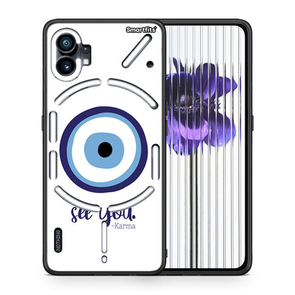 Θήκη Nothing Phone 1 Karma Says από τη Smartfits με σχέδιο στο πίσω μέρος και μαύρο περίβλημα | Nothing Phone 1 Karma Says case with colorful back and black bezels