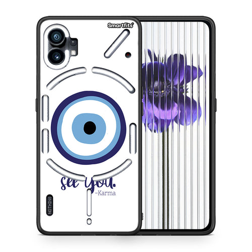 Θήκη Nothing Phone 1 Karma Says από τη Smartfits με σχέδιο στο πίσω μέρος και μαύρο περίβλημα | Nothing Phone 1 Karma Says case with colorful back and black bezels