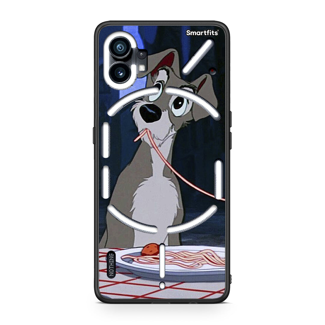 Nothing Phone 1 Lady And Tramp 1 Θήκη Αγίου Βαλεντίνου από τη Smartfits με σχέδιο στο πίσω μέρος και μαύρο περίβλημα | Smartphone case with colorful back and black bezels by Smartfits
