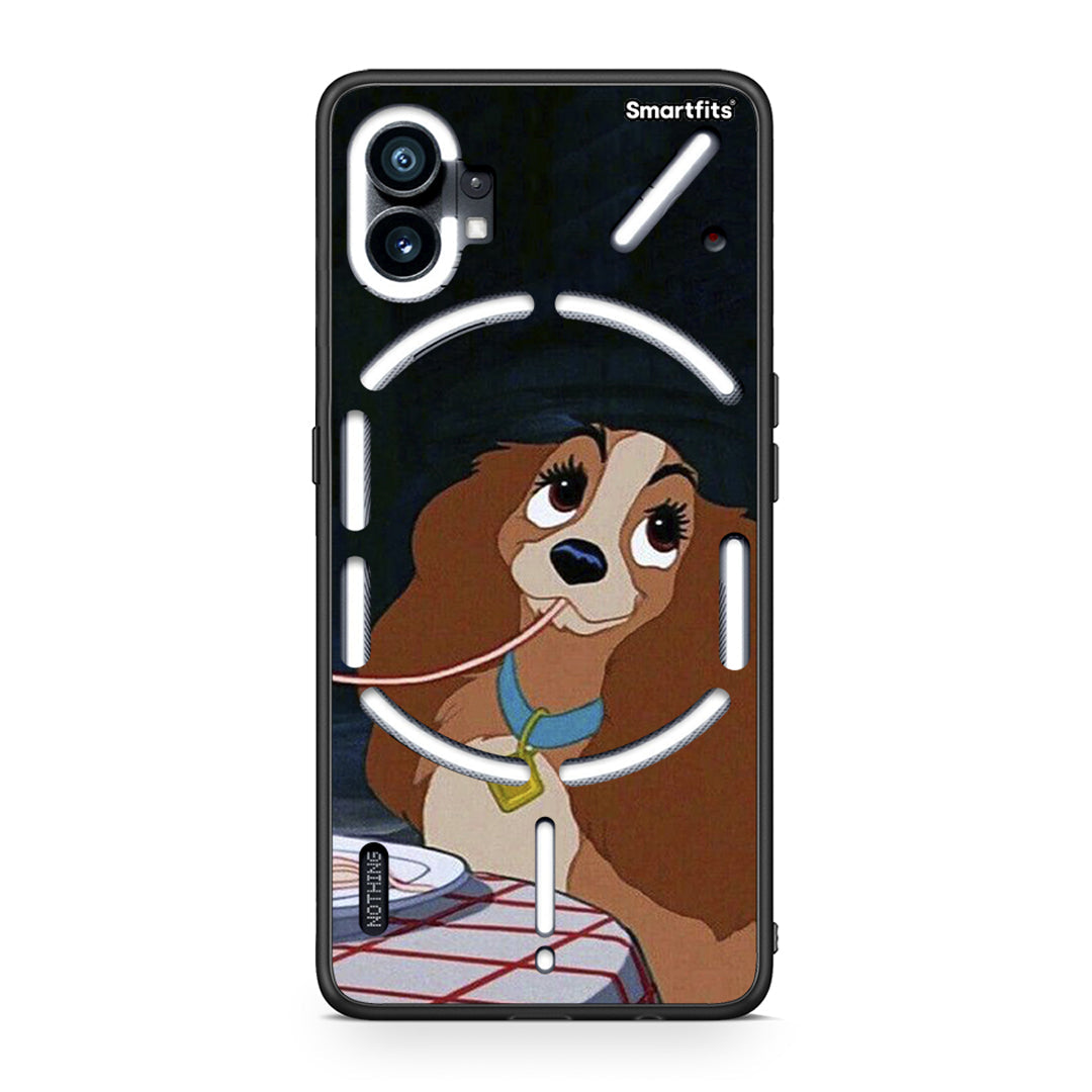 Nothing Phone 1 Lady And Tramp 2 Θήκη Αγίου Βαλεντίνου από τη Smartfits με σχέδιο στο πίσω μέρος και μαύρο περίβλημα | Smartphone case with colorful back and black bezels by Smartfits
