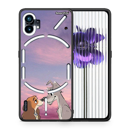 Θήκη Nothing Phone 1 Lady And Tramp από τη Smartfits με σχέδιο στο πίσω μέρος και μαύρο περίβλημα | Nothing Phone 1 Lady And Tramp case with colorful back and black bezels