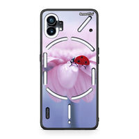 Thumbnail for Nothing Phone 1 Ladybug Flower θήκη από τη Smartfits με σχέδιο στο πίσω μέρος και μαύρο περίβλημα | Smartphone case with colorful back and black bezels by Smartfits