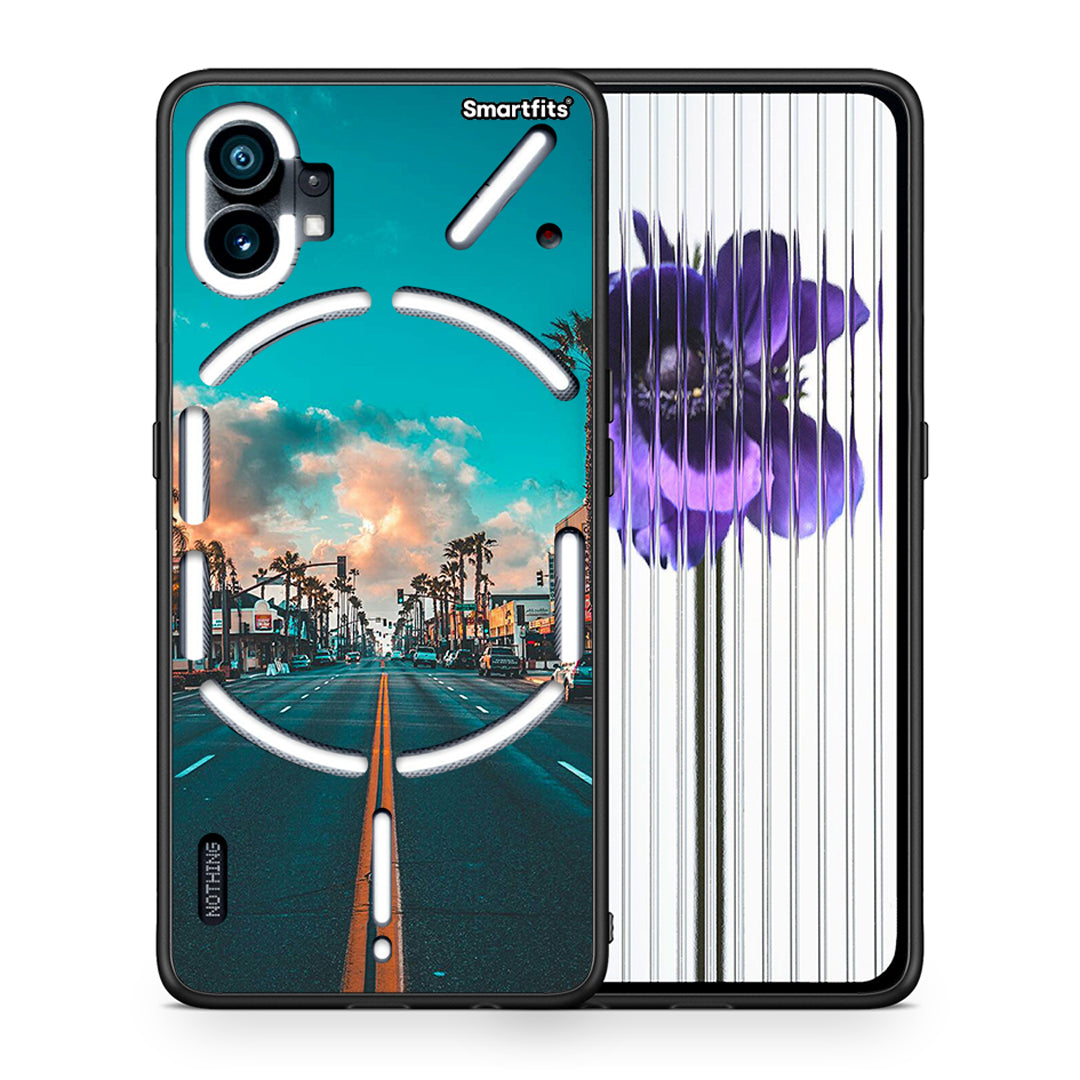 Θήκη Nothing Phone 1 City Landscape από τη Smartfits με σχέδιο στο πίσω μέρος και μαύρο περίβλημα | Nothing Phone 1 City Landscape case with colorful back and black bezels