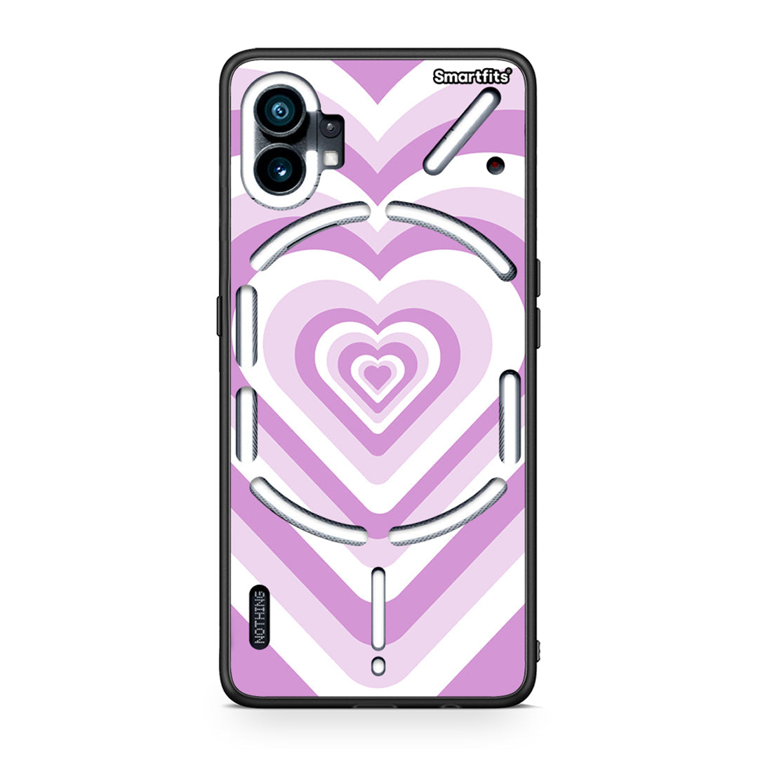 Nothing Phone 1 Lilac Hearts θήκη από τη Smartfits με σχέδιο στο πίσω μέρος και μαύρο περίβλημα | Smartphone case with colorful back and black bezels by Smartfits