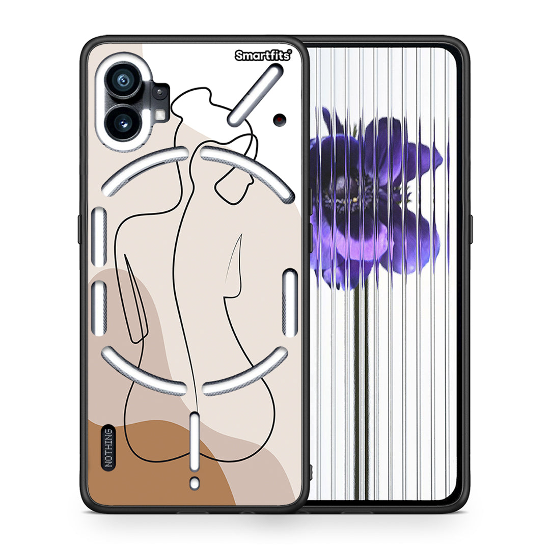 Θήκη Nothing Phone 1 LineArt Woman από τη Smartfits με σχέδιο στο πίσω μέρος και μαύρο περίβλημα | Nothing Phone 1 LineArt Woman case with colorful back and black bezels