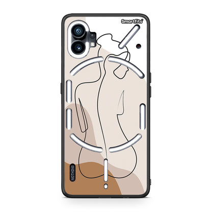 Nothing Phone 1 LineArt Woman θήκη από τη Smartfits με σχέδιο στο πίσω μέρος και μαύρο περίβλημα | Smartphone case with colorful back and black bezels by Smartfits