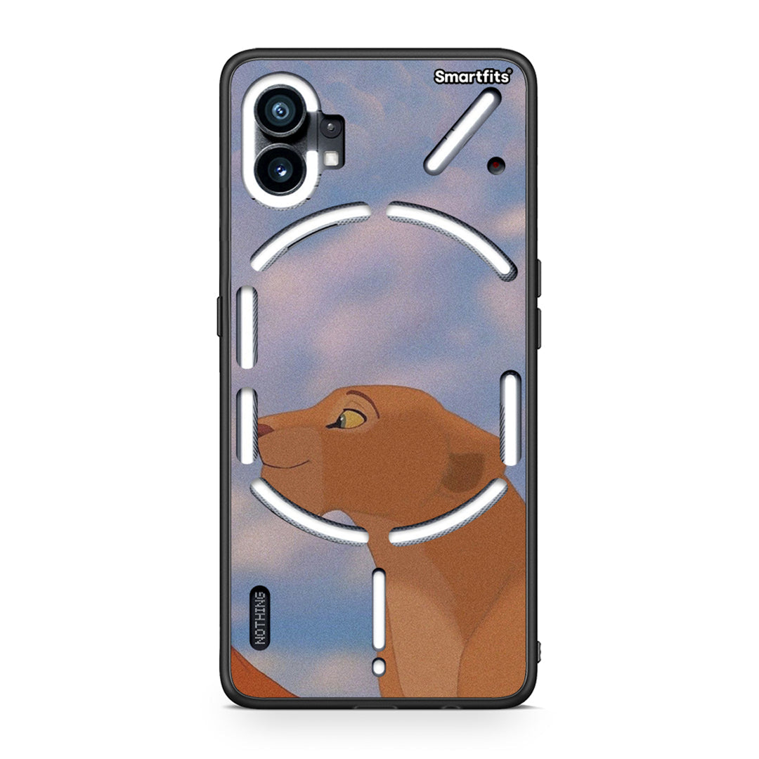 Nothing Phone 1 Lion Love 2 Θήκη Αγίου Βαλεντίνου από τη Smartfits με σχέδιο στο πίσω μέρος και μαύρο περίβλημα | Smartphone case with colorful back and black bezels by Smartfits