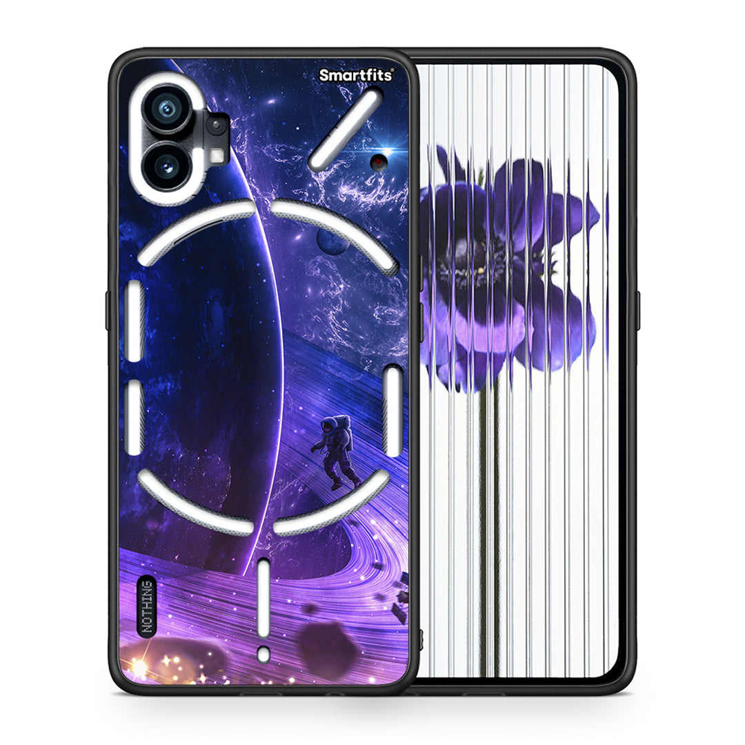 Θήκη Nothing Phone 1 Lost Astronaut από τη Smartfits με σχέδιο στο πίσω μέρος και μαύρο περίβλημα | Nothing Phone 1 Lost Astronaut case with colorful back and black bezels