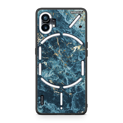 Nothing Phone 1 Marble Blue θήκη από τη Smartfits με σχέδιο στο πίσω μέρος και μαύρο περίβλημα | Smartphone case with colorful back and black bezels by Smartfits