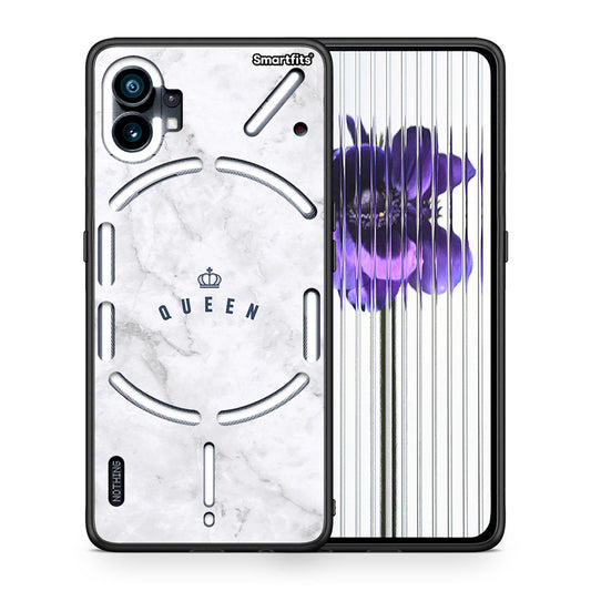 Θήκη Nothing Phone 1 Queen Marble από τη Smartfits με σχέδιο στο πίσω μέρος και μαύρο περίβλημα | Nothing Phone 1 Queen Marble case with colorful back and black bezels