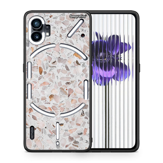 Θήκη Nothing Phone 1 Marble Terrazzo από τη Smartfits με σχέδιο στο πίσω μέρος και μαύρο περίβλημα | Nothing Phone 1 Marble Terrazzo case with colorful back and black bezels