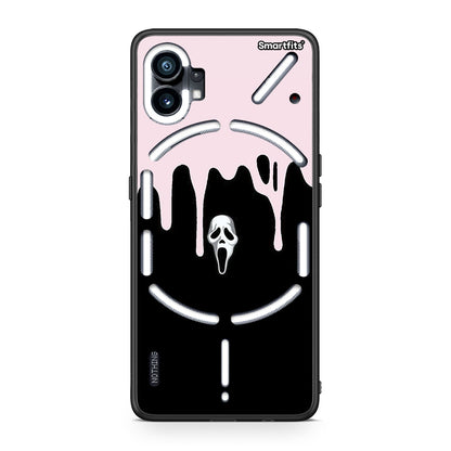Nothing Phone 1 Melting Halloween Mask Θήκη από τη Smartfits με σχέδιο στο πίσω μέρος και μαύρο περίβλημα | Smartphone case with colorful back and black bezels by Smartfits