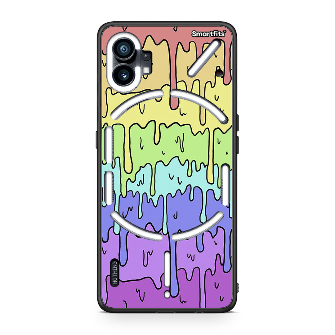 Nothing Phone 1 Melting Rainbow θήκη από τη Smartfits με σχέδιο στο πίσω μέρος και μαύρο περίβλημα | Smartphone case with colorful back and black bezels by Smartfits