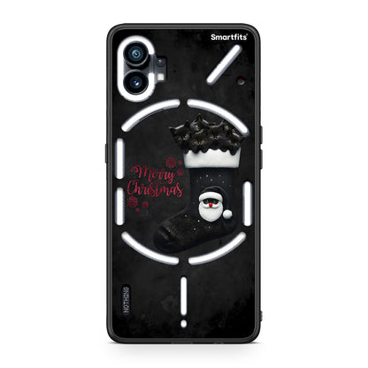 Nothing Phone 1 Merry Cat Christmas θήκη από τη Smartfits με σχέδιο στο πίσω μέρος και μαύρο περίβλημα | Smartphone case with colorful back and black bezels by Smartfits