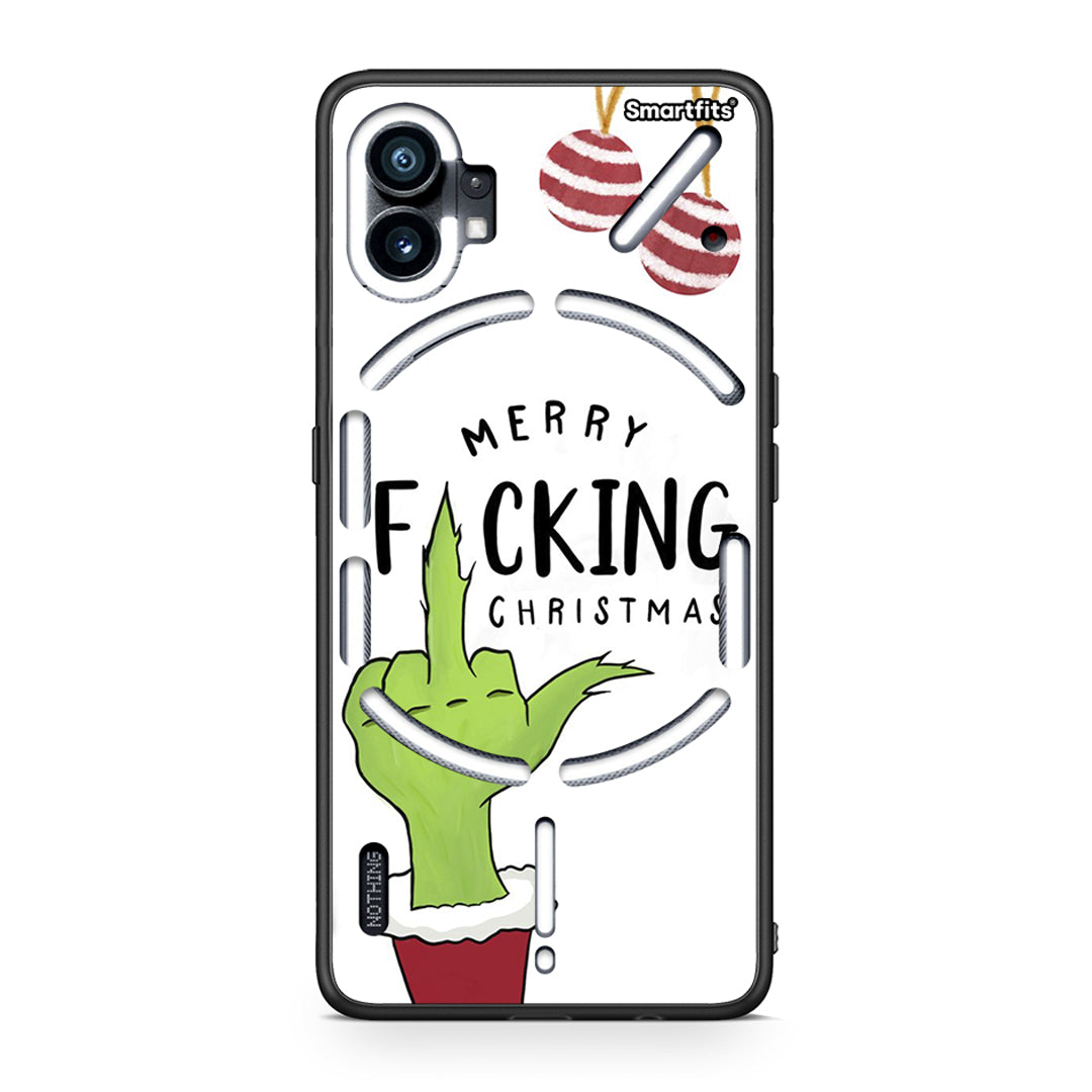 Nothing Phone 1 Merry F Xmas θήκη από τη Smartfits με σχέδιο στο πίσω μέρος και μαύρο περίβλημα | Smartphone case with colorful back and black bezels by Smartfits