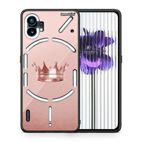 Θήκη Nothing Phone 1 Crown Minimal από τη Smartfits με σχέδιο στο πίσω μέρος και μαύρο περίβλημα | Nothing Phone 1 Crown Minimal case with colorful back and black bezels