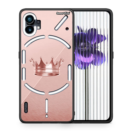 Θήκη Nothing Phone 1 Crown Minimal από τη Smartfits με σχέδιο στο πίσω μέρος και μαύρο περίβλημα | Nothing Phone 1 Crown Minimal case with colorful back and black bezels