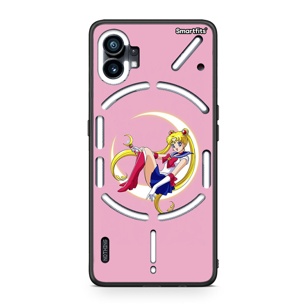 Nothing Phone 1 Moon Girl θήκη από τη Smartfits με σχέδιο στο πίσω μέρος και μαύρο περίβλημα | Smartphone case with colorful back and black bezels by Smartfits