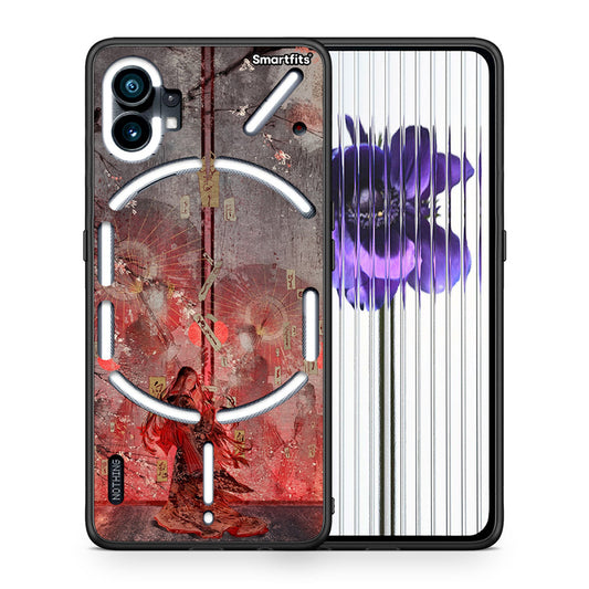 Θήκη Nothing Phone 1 Nezuko Kamado από τη Smartfits με σχέδιο στο πίσω μέρος και μαύρο περίβλημα | Nothing Phone 1 Nezuko Kamado case with colorful back and black bezels