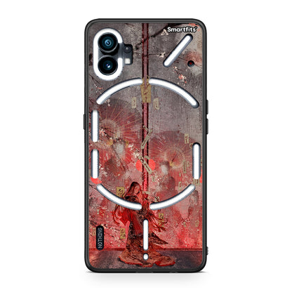 Nothing Phone 1 Nezuko Kamado θήκη από τη Smartfits με σχέδιο στο πίσω μέρος και μαύρο περίβλημα | Smartphone case with colorful back and black bezels by Smartfits