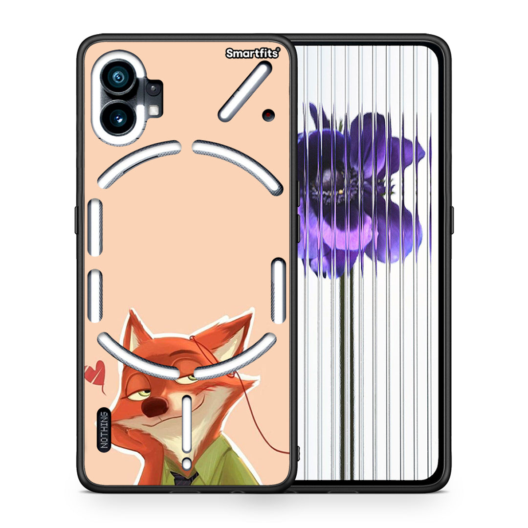 Θήκη Nothing Phone 1 Nick Wilde And Judy Hopps Love 1 από τη Smartfits με σχέδιο στο πίσω μέρος και μαύρο περίβλημα | Nothing Phone 1 Nick Wilde And Judy Hopps Love 1 case with colorful back and black bezels