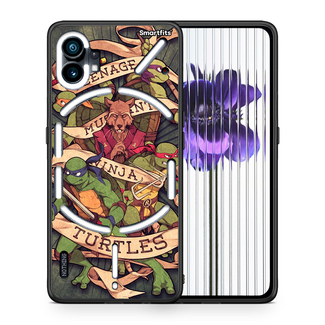 Θήκη Nothing Phone 1 Ninja Turtles από τη Smartfits με σχέδιο στο πίσω μέρος και μαύρο περίβλημα | Nothing Phone 1 Ninja Turtles case with colorful back and black bezels