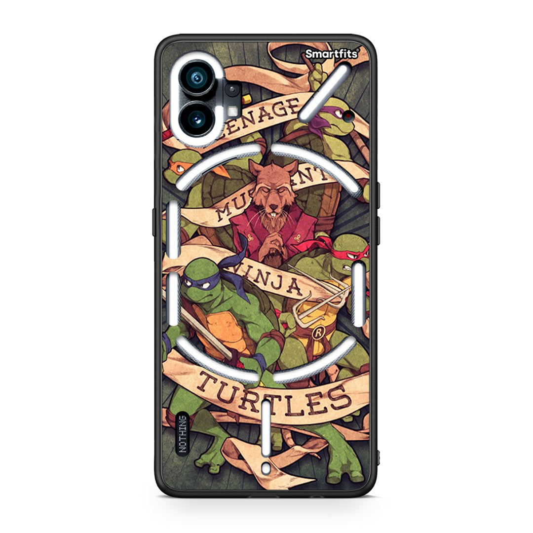 Nothing Phone 1 Ninja Turtles θήκη από τη Smartfits με σχέδιο στο πίσω μέρος και μαύρο περίβλημα | Smartphone case with colorful back and black bezels by Smartfits