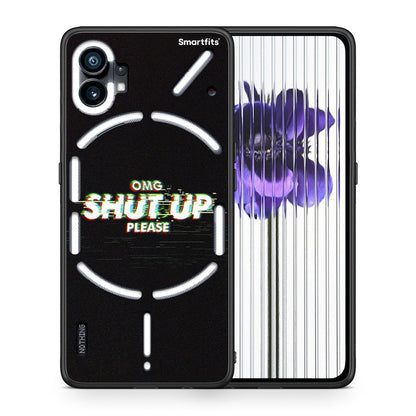 Θήκη Nothing Phone 1 OMG ShutUp από τη Smartfits με σχέδιο στο πίσω μέρος και μαύρο περίβλημα | Nothing Phone 1 OMG ShutUp case with colorful back and black bezels