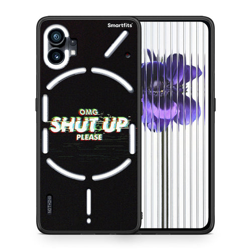 Θήκη Nothing Phone 1 OMG ShutUp από τη Smartfits με σχέδιο στο πίσω μέρος και μαύρο περίβλημα | Nothing Phone 1 OMG ShutUp case with colorful back and black bezels