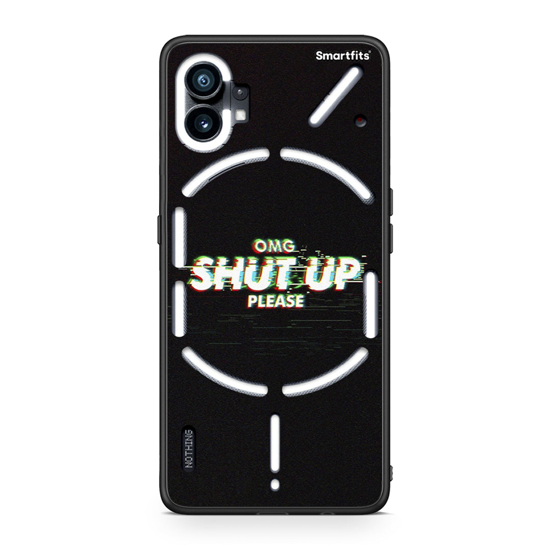 Nothing Phone 1 OMG ShutUp θήκη από τη Smartfits με σχέδιο στο πίσω μέρος και μαύρο περίβλημα | Smartphone case with colorful back and black bezels by Smartfits