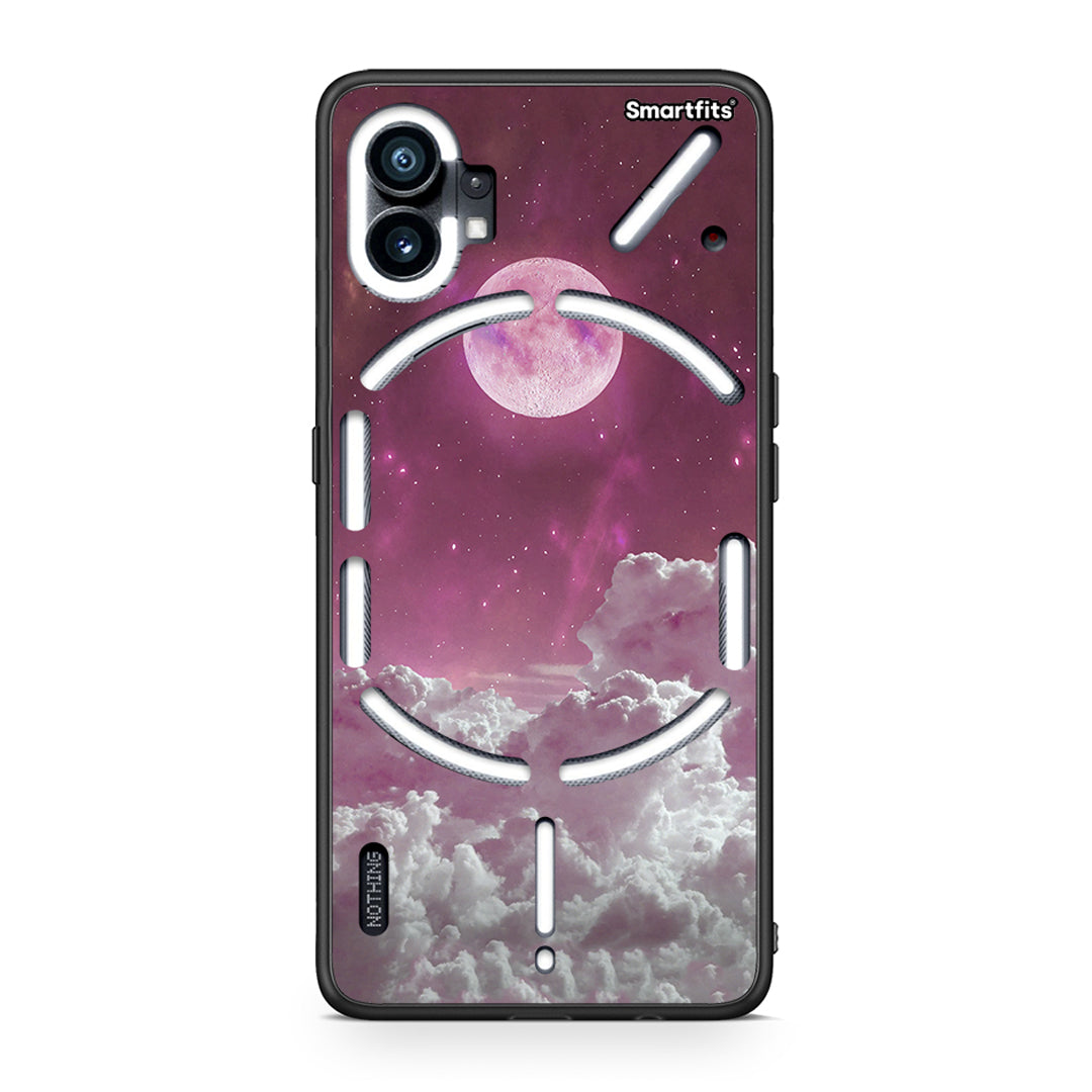 Nothing Phone 1 Pink Moon Θήκη από τη Smartfits με σχέδιο στο πίσω μέρος και μαύρο περίβλημα | Smartphone case with colorful back and black bezels by Smartfits