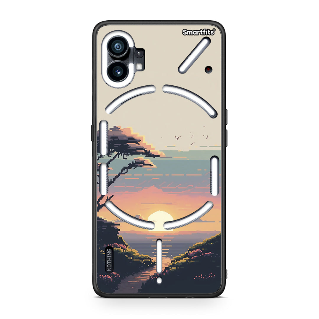 Nothing Phone 1 Pixel Sunset Θήκη από τη Smartfits με σχέδιο στο πίσω μέρος και μαύρο περίβλημα | Smartphone case with colorful back and black bezels by Smartfits