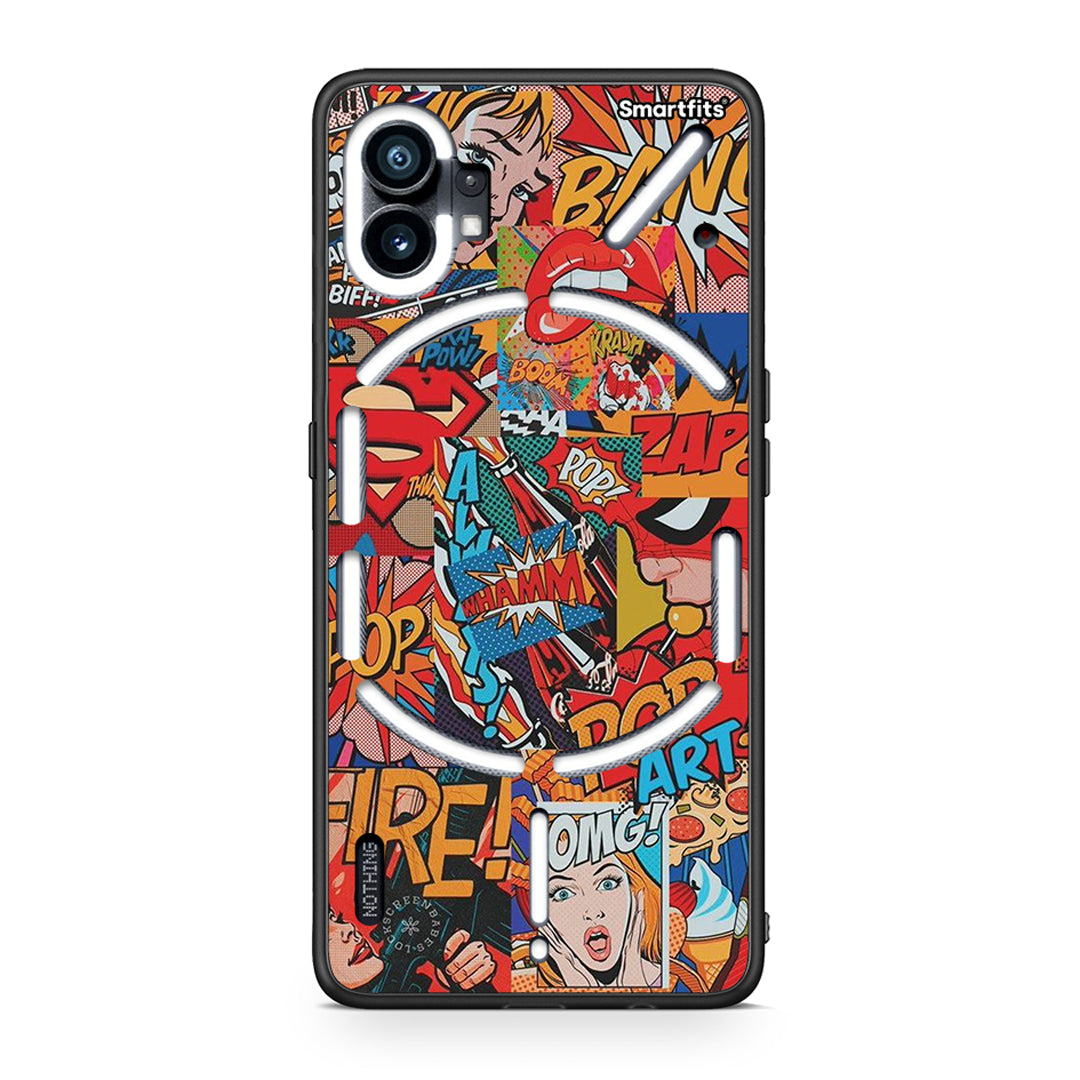 Nothing Phone 1 PopArt OMG θήκη από τη Smartfits με σχέδιο στο πίσω μέρος και μαύρο περίβλημα | Smartphone case with colorful back and black bezels by Smartfits