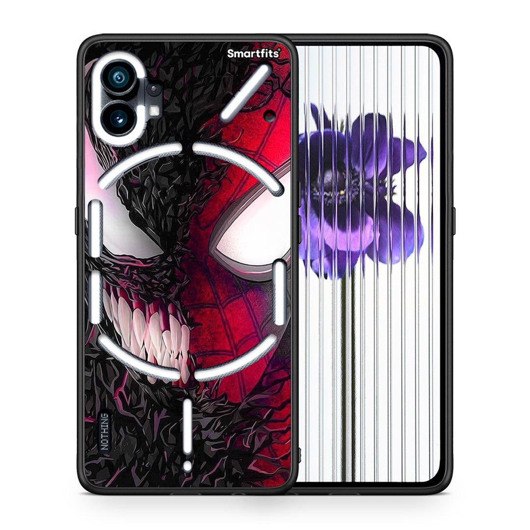 Θήκη Nothing Phone 1 SpiderVenom PopArt από τη Smartfits με σχέδιο στο πίσω μέρος και μαύρο περίβλημα | Nothing Phone 1 SpiderVenom PopArt case with colorful back and black bezels