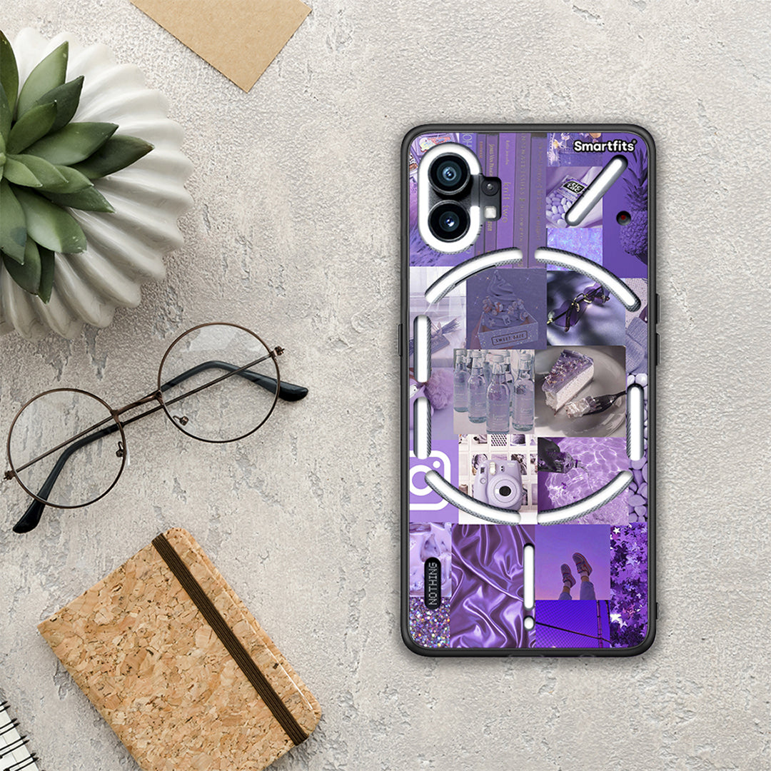Purple Aesthetic Collage - Nothing Phone 1 θήκη